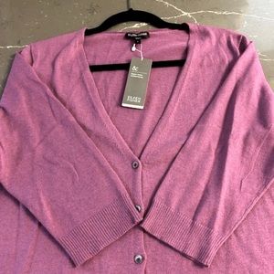 Eileen Fisher Cardigan Sweater Cotton Cashmere L NWT